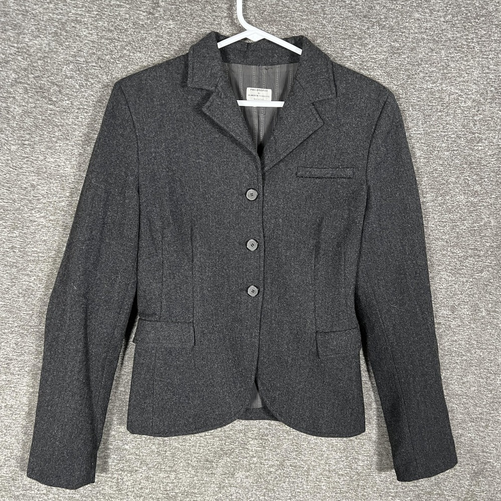 Philosophy‎ Di Alberta Ferretti Blazer Womens 6 Gray Tailored Work Jacket Italy